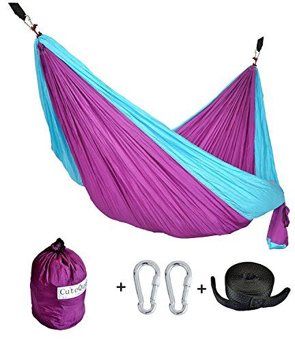 CUTEQUEEN TRADING Parachute Nylon Fabric Hammock With Tree straps;Color ...