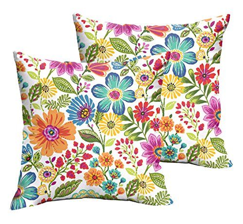 Mozaic Annabelle Knife Edge Indoor/Outdoor Pillows, Set of 2, 20-Inch ...