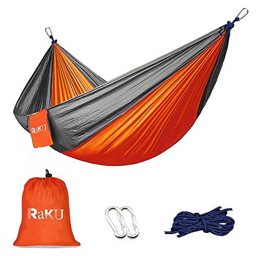Double Camping Hammock - Portable Lightweight Parachute Nylon Fabric ...