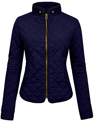 NE PEOPLE Womens Lightweight Quilted Zip Jacket, Small, NEWJ22NAVY ...