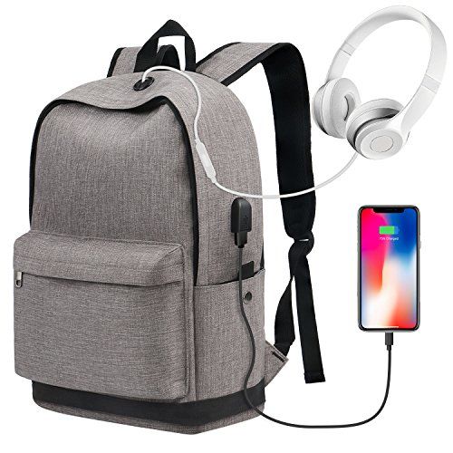 Backpack, Water Resistant School Backpack with USB Charging Port for ...