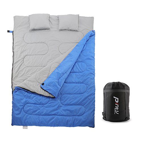 2 Person Double Sleeping Bags, Pinty Queen Size Sleep pad with 2 ...