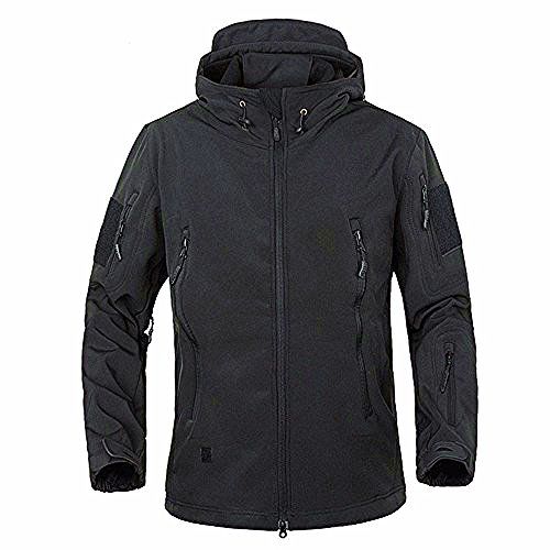 TACVASEN Men's Military Softshell Tactical Jacket Hooded Fleece Coat ...