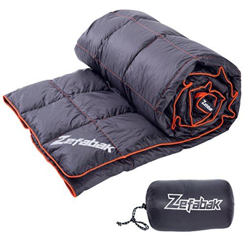 Down Blanket for Camping Indoor Outdoor by ZEFABAK Puffy 600 Fill Power