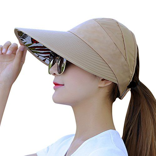 Sun Hats for Women HindaWi Wide Brim UV Protection Summer Beach Visor ...