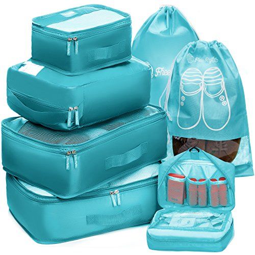 Packing Cubes Travel Set 7 Pc Luggage Carry-On Organizers Toiletry ...