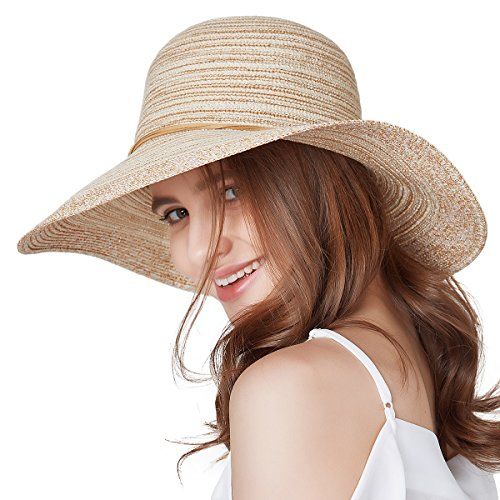 SOMALER Women Floppy Sun Hat Summer Wide Brim Beach Cap Packable Cotton ...