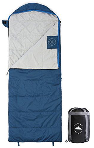 All Season Hooded XL Sleeping Bag with Compression Sack - Perfect ...