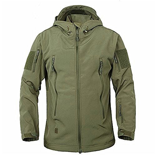 TACVASEN Men's Military Softshell Tactical Jacket Hooded Fleece Coat ...