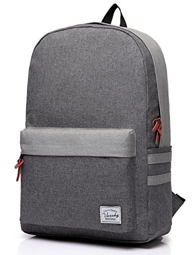 Laptop Backpack, Water Resistant High School Backpack in Gray by Vaschy ...