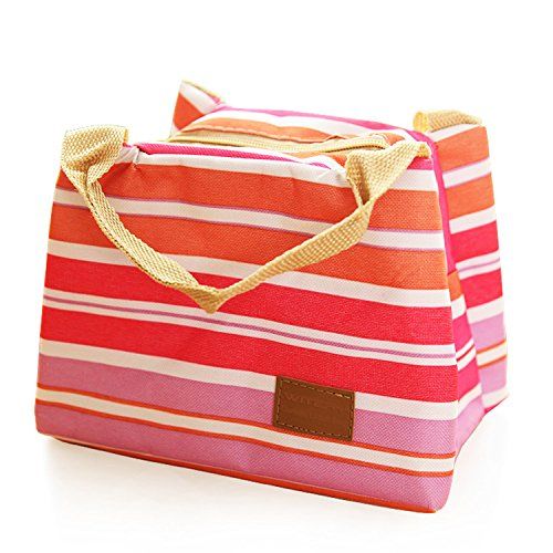 WITERY New Canvas Lunch Bag Tote Insulated Cooler Travel Zipper Lunch ...