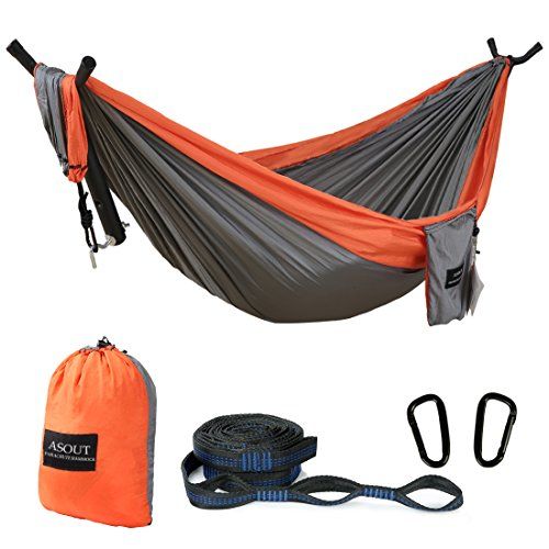 ASOUT Double Camping Hammock-Lightweight Nylon Portable Hammock With ...