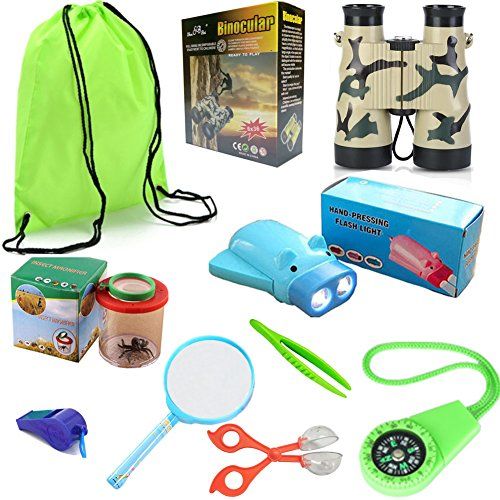 HomDSim 9-in-1 Outdoor Explorer Kit Toys for Kids,Children Adventurer ...