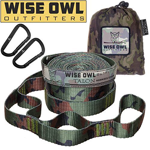 Wise Owl Outfitters Talon Hammock Straps Combined 20 Ft Long, 38