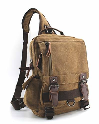 Jiao Miao Canvas Shoulder Backpack Travel Rucksack Sling Bag Cross Body ...