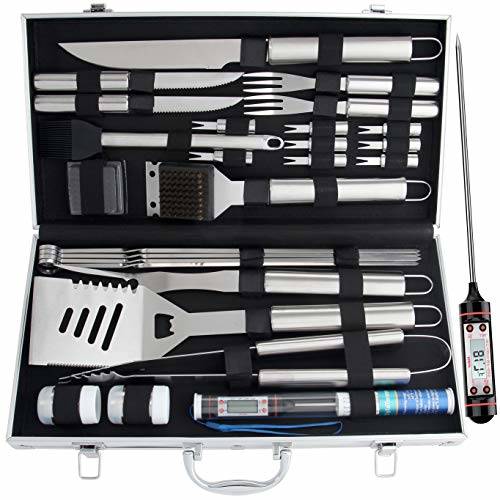 ROMANTICIST 27pc BBQ Grill Accessories Set with Thermometer in Gift Box ...