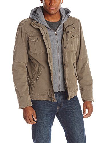 Washed Cotton Hooded Military Jacket,Khaki,Medium | All4Hiking.com