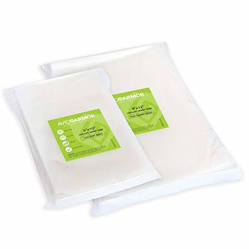 200 Vacuum Sealer Bags Quart Pint Combo Pack 100 Each Size 6 x 10 and 8