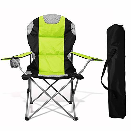 Portable Padded Folding Chair For Outdoor Camping Fishing With Armrest ...