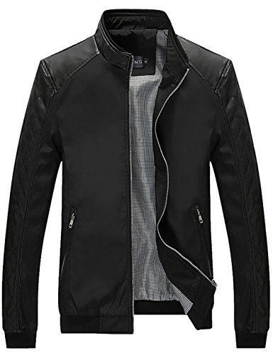 Tanming Men's Color Block Slim Casual Thin Lightweight Jacket (Large ...