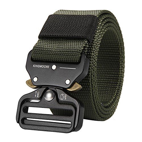 KingMoore Men's Tactical Belt Heavy Duty Webbing Belt Adjustable ...