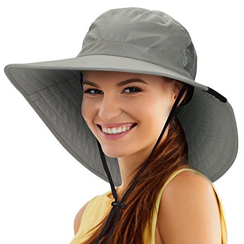 Tirrinia Unisex Sun Hat Fishing Boonie Cap Wide Brim Safari Hat with ...