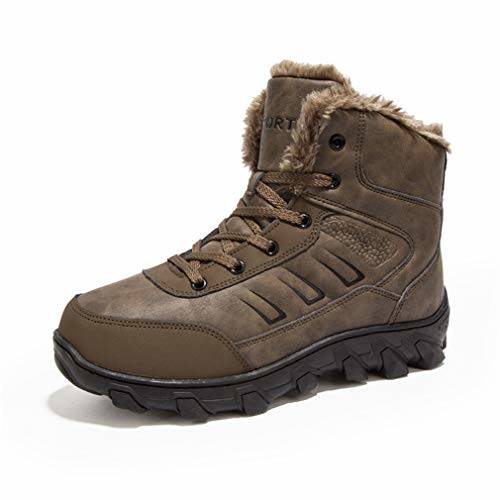 UBFEN Winter Warm Snow Boots Men Shoes Fully Fur Lined Ankle Bootie ...