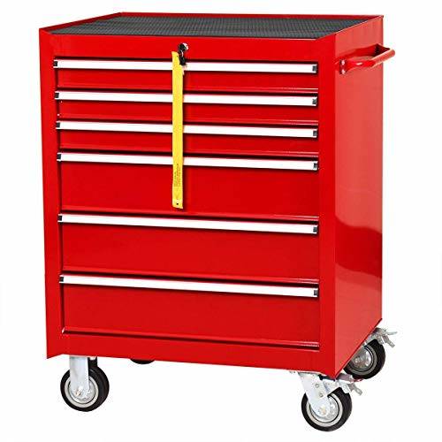 Goplus 30" x 24.5" Tool Box Cart Portable 6Drawer Rolling Storage