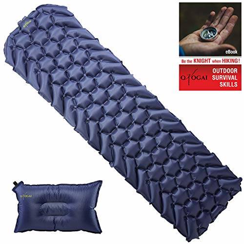 OKOGAI Inflatable Sleeping Pad + SelfInflating Foam Pillow Compact
