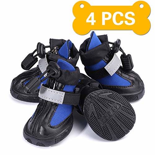 2 Pairs SimLife Waterproof Dog Hiking Boots for Small Puppy Dogs Rain