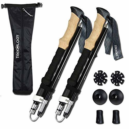 Trekology Trek-Z Trekking Hiking Poles - 2pc Pack Collapsible Folding
