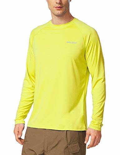 Baleaf Men's UPF 50+ Outdoor Running Long Sleeve T-Shirt Light Yellow ...