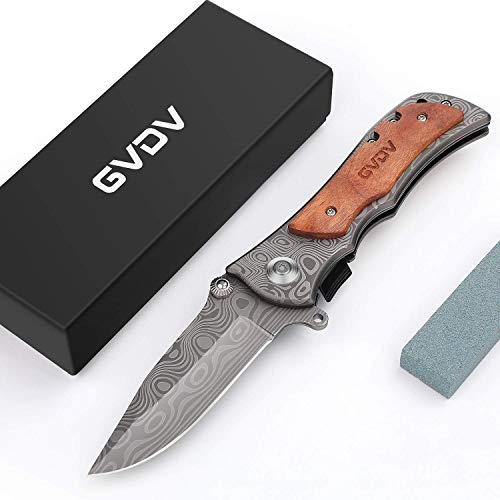 GVDV Hiking Folding Pocket Knife Safety Lock Portable Utility