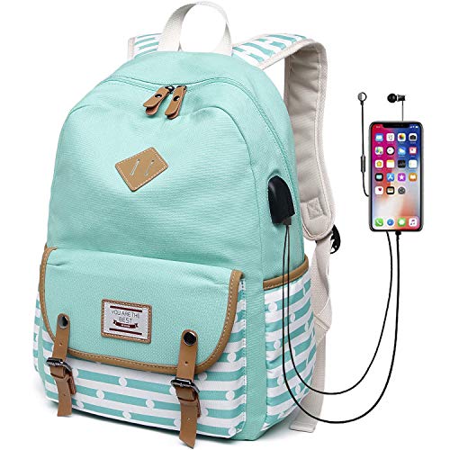 Canvas Travel Laptop Backpacks Girls Women College Backpack School Bag ...