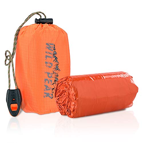 Wild Peak Emergency Waterproof Bivy Sack Sleeping Bag with Survival ...