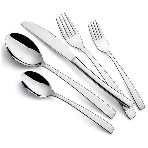 Ferfil Silverware Sets, 40-Piece Stainless Steel Flatware/Cutlery ...
