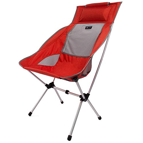 MOON LENCE Compact Camping Chair High Back Ultralight Portable Folding ...