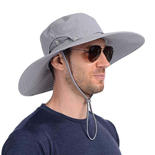 USHAKE Super Wide Brim Fishing Hat Bucket Hat, Safari Hat UPF 50+ Sun ...
