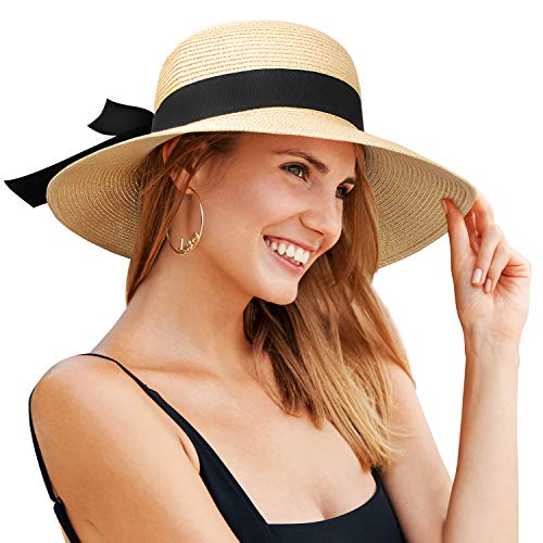 AOMAIS Sun Hats for Women, Foldable Wide Brim UV UPF 50+ Beach Fedora ...