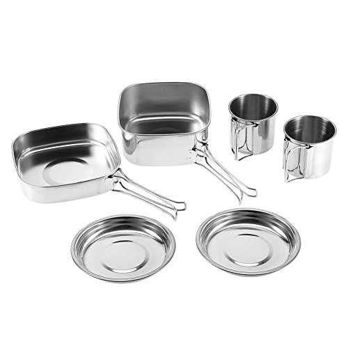 Best-ycldcyp Camping Mess Kits,6Pcs Durable Portable Stainless Steel ...