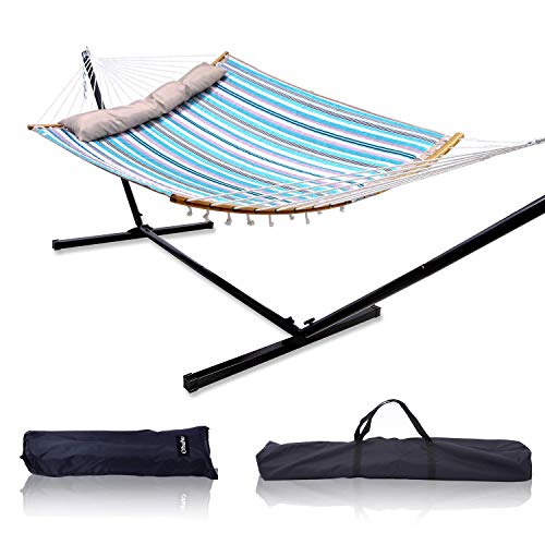 Ohuhu Double Hammock with 12.8 FT Hammock Stand, 55" x 75" Quilted