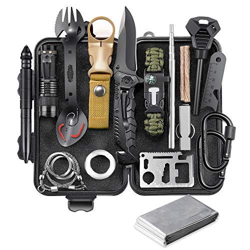 EILIKS Survival Gear Kit, Emergency EDC Survival Tools 24 in 1 SOS ...