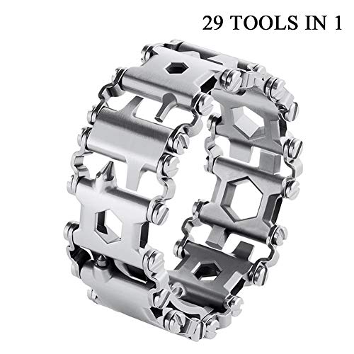 Multi-Tool Bracelet, 29-in-1 Stainless Steel Wearable Multitools Tread ...