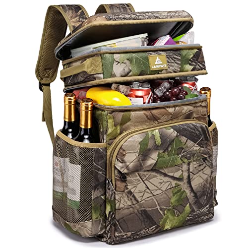 Laripwit 54 Cans Backpack Cooler Insulated Leak-Proof Camo Cooler Backpack  Double Deck Lunch Backpack for Men Women - Perfect Tactical Soft Cooler Bag  for Camping, Picnic, Beach, Hiking 